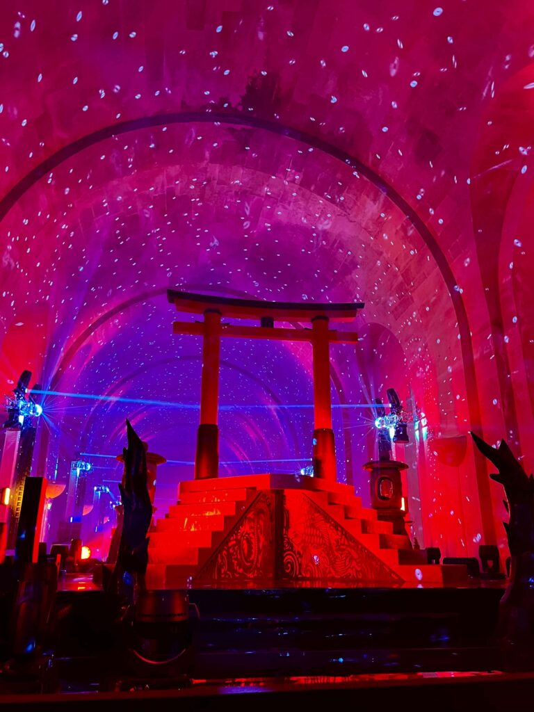 Stage inside the Versailles Grand Masked Ball where there are numerous performances throughout the night.